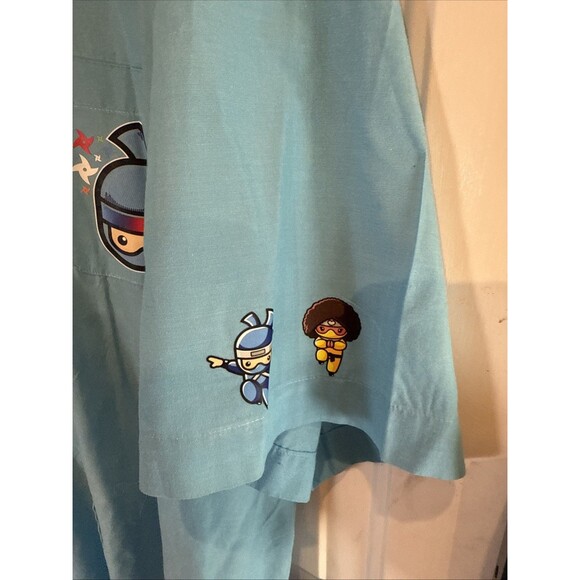 BIG & TALL Saddlebred Graphic Casual Button Up Shirt Blue 3XLT GUC - Picture 6 of 10